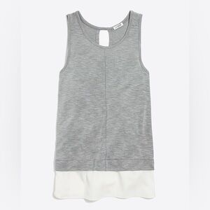 J Crew Grey Cream Drapey tank top with silky hem women’s size XS